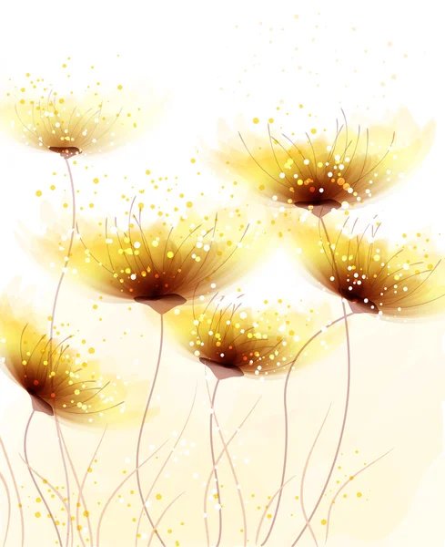 Fondo vectorial con flores amarillas — Vector de stock