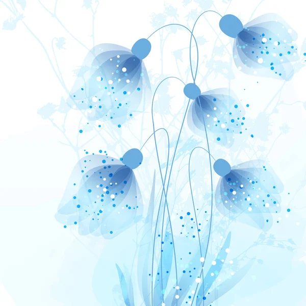 Fond vectoriel avec des fleurs bleues — Image vectorielle