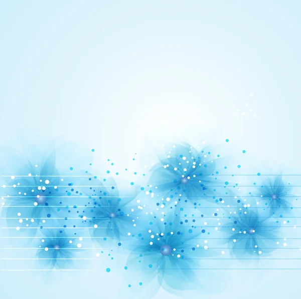 Fond vectoriel avec fleur bleue — Image vectorielle