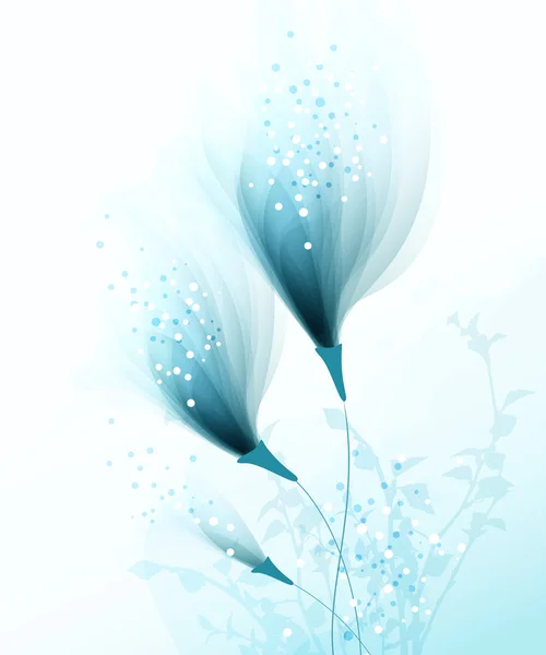 Vektorové pozadí s modrými květy — Stockový vektor