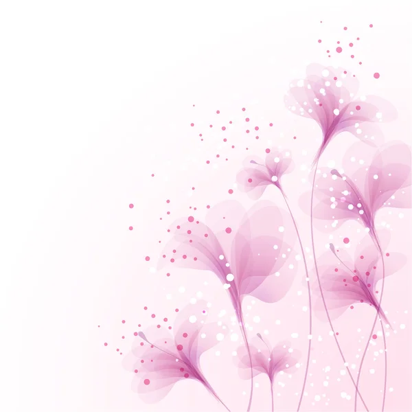 Vektor bakgrund med rosa blommor — Stock vektor