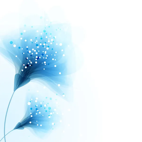 Fundo vetorial com flores azuis — Vetor de Stock