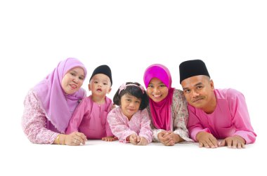 hari raya aidilfitri sırasında Malay aile