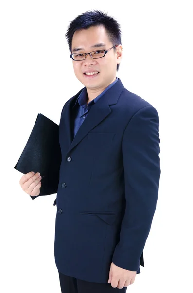 Asian business man with a folder — Stock Photo, Image