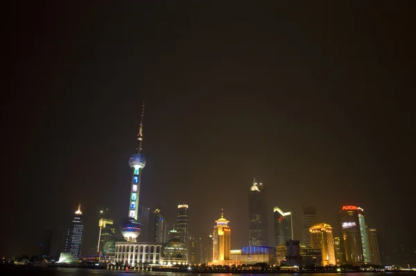 Shanghai Nacht Ansicht — Stockfoto