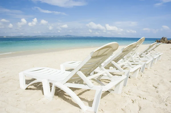 Beach with chairs — Stock Photo, Image