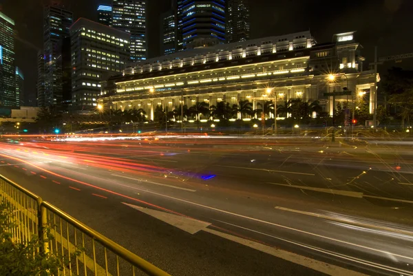 Foto de singapore noite distrito de negócios — Fotografia de Stock