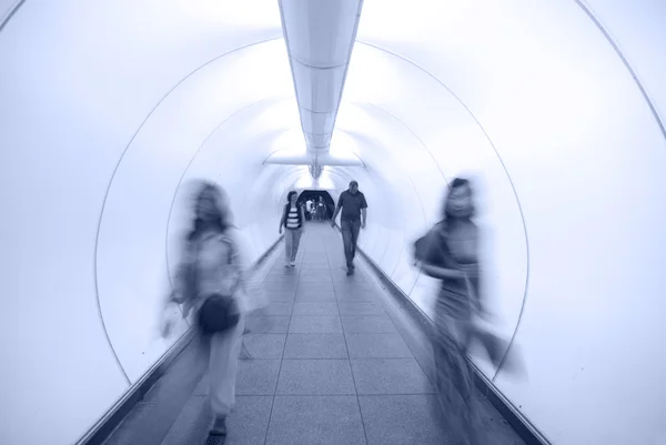 With various activities and buildings in blue tone — Stock Photo, Image