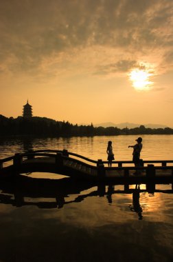 Romantik Çift xihu Hangzhou, Çin