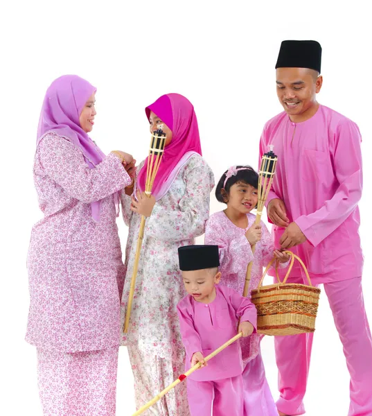 Maleis raya familie — Stockfoto