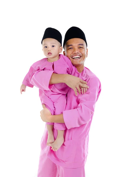 马来人的父亲和儿子 — 图库照片