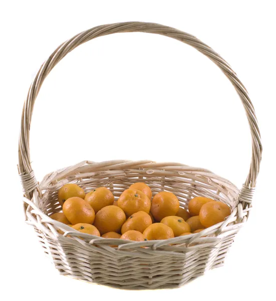 Chinese mandarin oranges in a basket — Stock Photo, Image