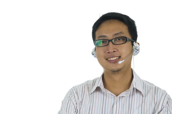Asiático sonrisa hombre de negocios de llamada —  Fotos de Stock