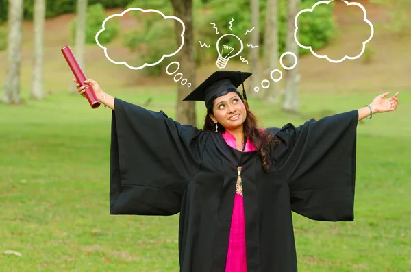 Indian female graduate — Stock Photo, Image