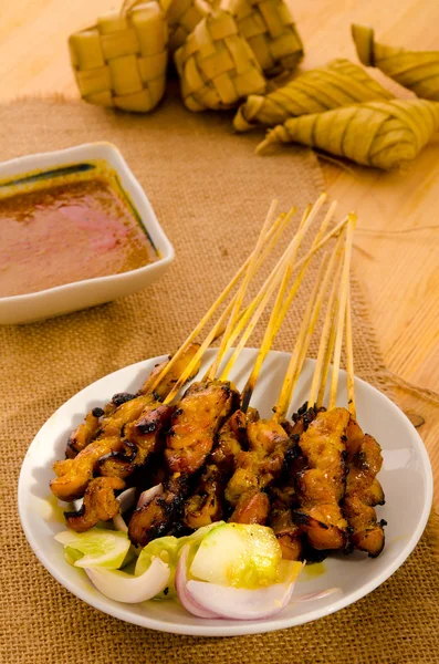 Satay malayo hari raya alimentos, se centran en satay —  Fotos de Stock
