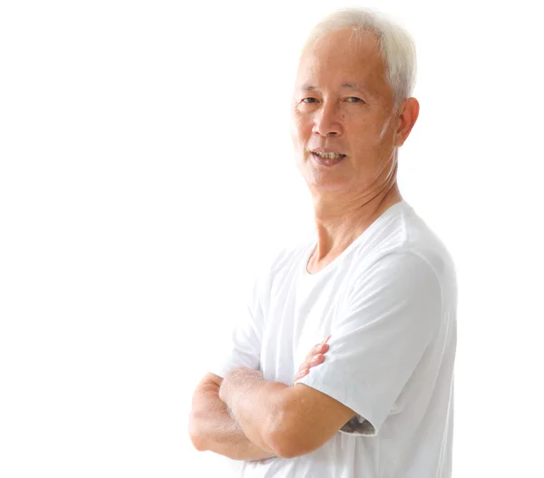 Happy looking asian senior male — Stock Photo, Image