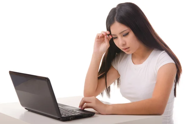 Tired asian female — Stock Photo, Image