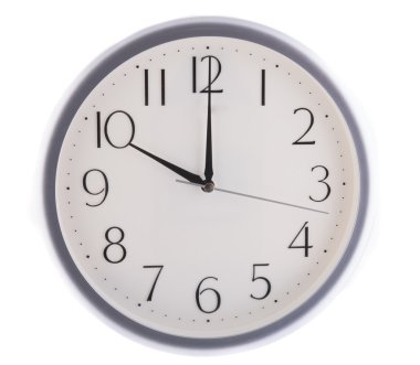 Isolated white clock at ten clipart