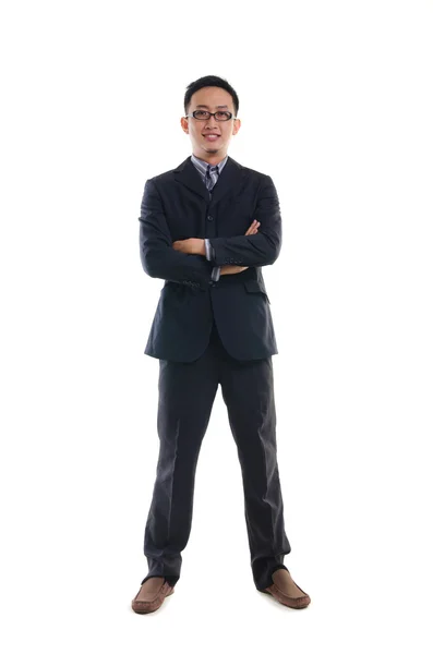 Asan business man full body isolated on white — Stock Photo, Image