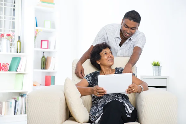 Indian family lifestyle photo , son and mother — Stock Photo, Image