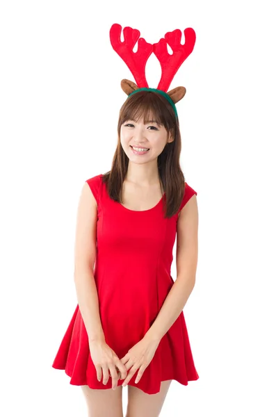 Čínská dívka slaví Vánoce — Stock fotografie