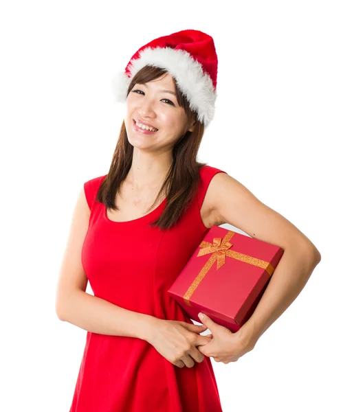 Chinees meisje vieren kerst — Stockfoto