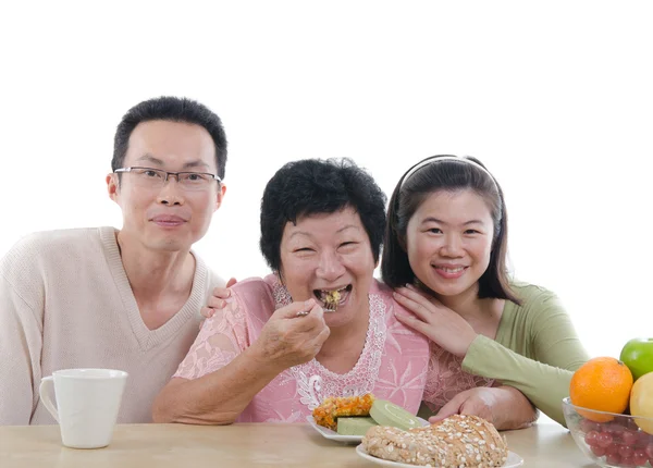 Family meeting healthy snack — Stock Photo, Image