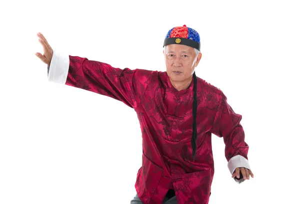 Old senior chinese kung fu master — Stock Photo, Image