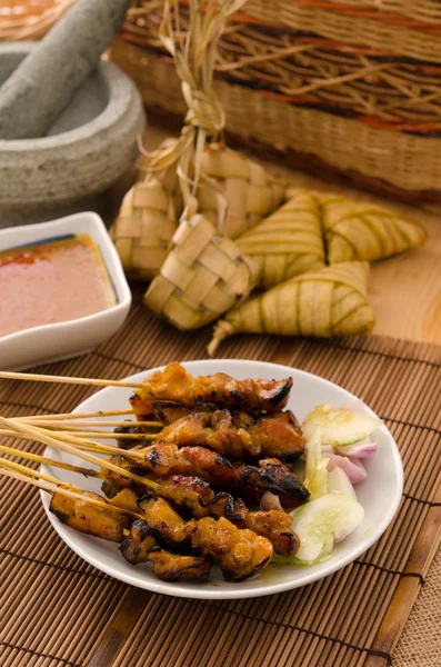 Satay alimentos tradicionais malaios — Fotografia de Stock