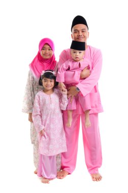 hari raya sırasında Malay aile