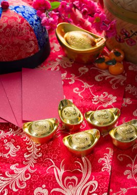 chinese new year gold bullions clipart