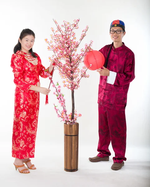 Chinesisch Neujahr Mann und Frau Paar — Stockfoto