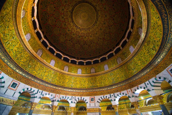 Vista interior del domo de la roca, Jerusalén, Palestina, isreal — Stockfoto