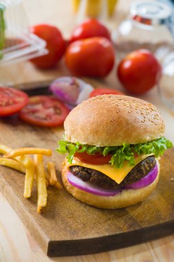 hammadde olarak backgrou bir sürü hamburger fast food