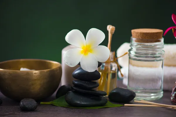 Tropical frangipani spa health treatment with aroma therapy and — Stock Photo, Image