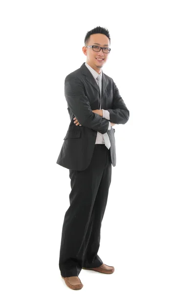 Malaysian asiático homem de negócios isolado no fundo branco — Fotografia de Stock