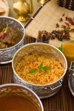 biryani koyun pirinç geleneksel arka plan