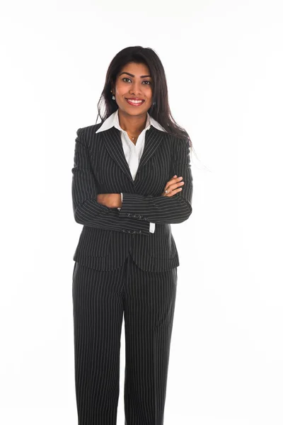 Indian female business woman isolated in white background — Stock Photo, Image