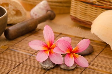 tropikal spa frangipani çiçek düzenleme ile