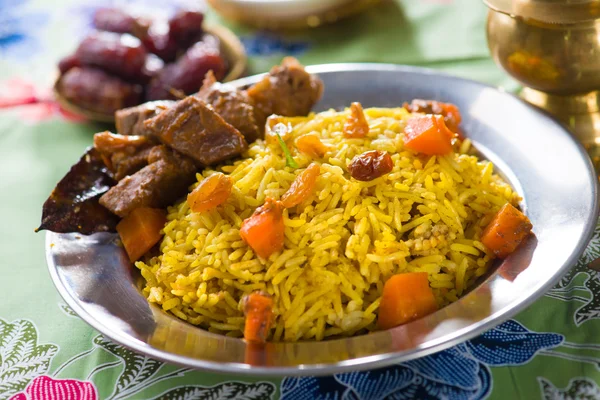 Arab food, ramadan foods in middle east usually served with tand — Stock Photo, Image