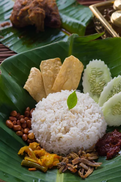 Nasi lemak, traditional singapore food — Stock Photo, Image