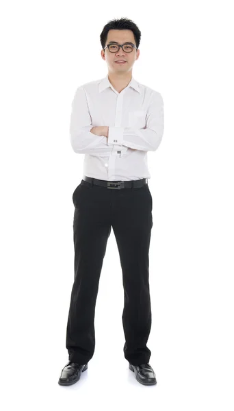 Asian male business man in full body and isolated white backgrou — Stock Photo, Image