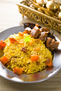 arab rice, ramadan foods in middle east usually served with tand clipart