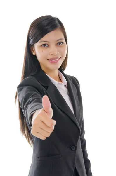 马来商业女人竖起大拇指 — 图库照片