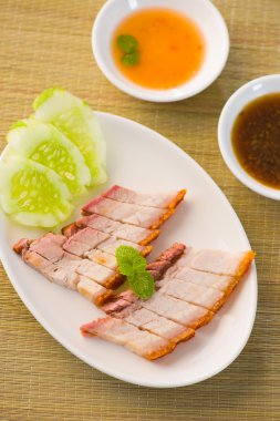 Çince biber Sos ile atış kadar yakın domuz eti kızartma