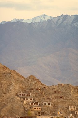 Leh ve köy aşağıda, ladakh, jammu ve Keşmir, Hindistan