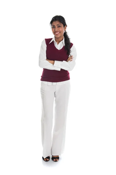 African american kobieta w dorywczo i na białym tle na białe, pełne BZT — Zdjęcie stockowe