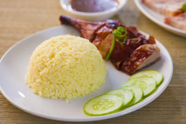 Arroz pato assado, comida asiática popular em malásia — Fotografia de Stock