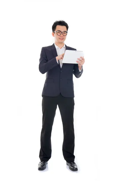Asian chinese business man with a tablet — Stock Photo, Image