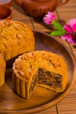 Orta Sonbahar Festivali gıdalar Mooncake Çince için. Çince kelime